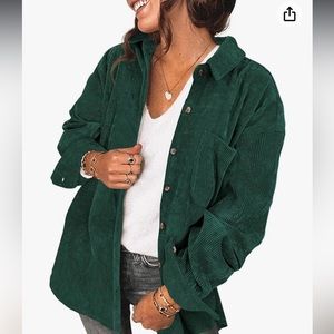 Womens Corduroy Shirt Long Sleeve Oversized Shacket